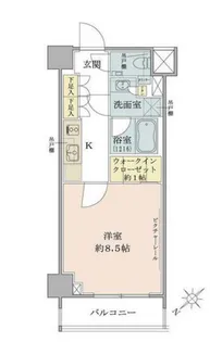 ザ・パークワンズ目黒不動前【2階】の間取り