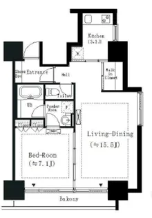 エルスタンザ白金【701号室】の間取り