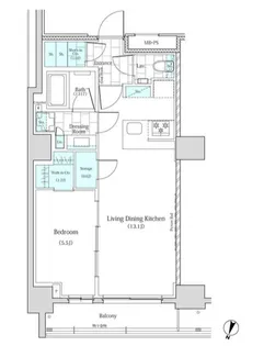 ザ・パークワンズ神田【12階】の間取り
