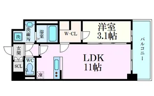 リヴェント福島野田【1102号室】の間取り
