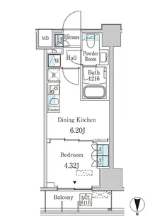 JP noie 西蒲田【6階】の間取り