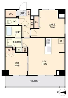 KI-LIGHTKINSHICHO【4階】の間取り
