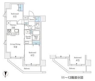 ラティエラ練馬【11階】の間取り