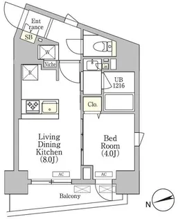 1LDKの間取り画像