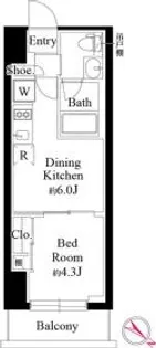 グランパセオ銀座築地【8階】の間取り