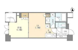 シティハウス東京新橋【6階】の間取り