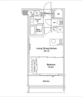 ザ・パークハビオ渋谷クロス【10階】の間取り
