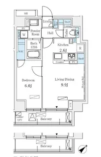 ラオム麻布十番【3階】の間取り