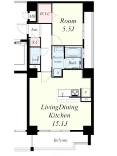 エルデ北堀江【6階】の間取り