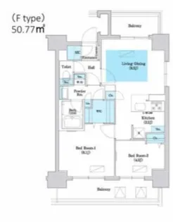 アーバネックス同心【1306号室】の間取り