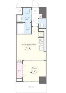 リュエルうめきた 【502号室】の間取り