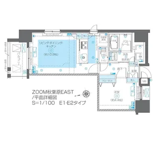 新品家具付きマンション浅草橋7(KAGOOD東京)【8階】の間取り