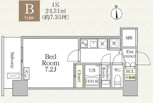 アドバンス大阪城べレッツァ【7階】の間取り