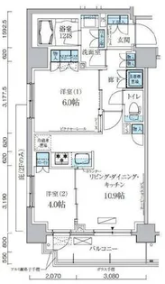 パークアクシス両国馬車通り【6階】の間取り