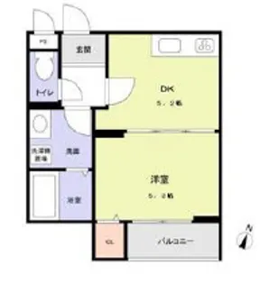 コンフォルタ中津【102号室】の間取り