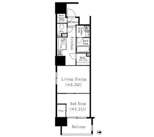 ネット フローラ阿波座【6階】の間取り