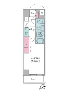 エルスタンザ清澄白河【102号室】の間取り
