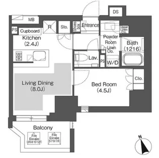 Belle Vue 千代田飯田橋【9階】の間取り