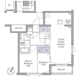 イプセ白金【2階】の間取り