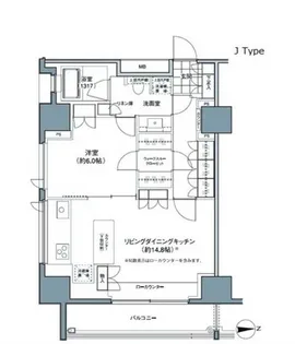 パークハビオ東中野【15階】の間取り