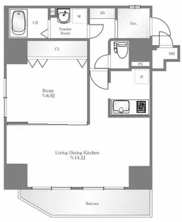 リヴシティ上野入谷グロース【12階】の間取り