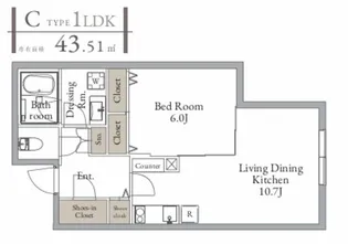 LiveFlat西荻窪【001号室】の間取り