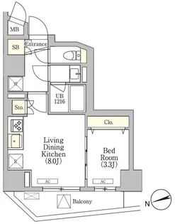 1LDKの間取り画像