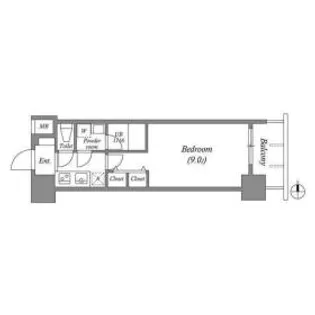 スプランディッド淀屋橋DUE【5階】の間取り