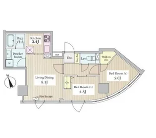 レフューム駒込【5階】の間取り