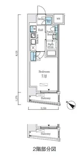 アジュールテラス日本橋浜町【4階】の間取り