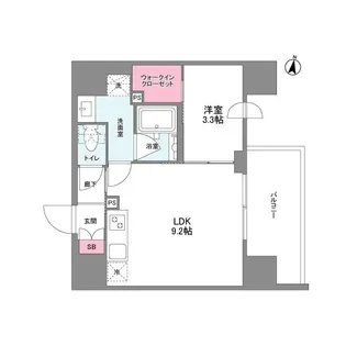 シーズンフラッツ中崎【5階】の間取り