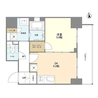 1DKの間取り画像