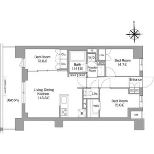 コンフォリア・リヴ大森西【3階】の間取り