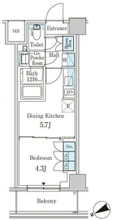 パークアクシス下北沢【7階】の間取り
