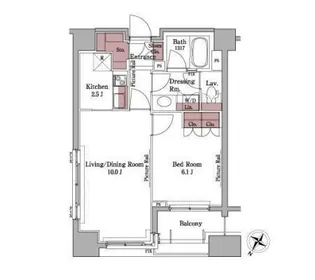 パークアクシス白金台【11階】の間取り