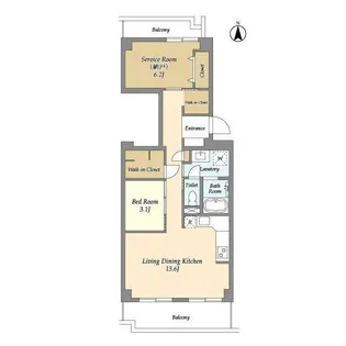 コンフォリア竹ノ塚イースト【5階】の間取り