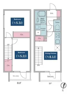 レジディア文京小石川【1階】の間取り