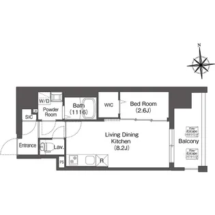 コンフォリア・リヴ南森町Ⅱ【13階】の間取り