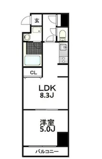 ブラービ南船場【9階】の間取り