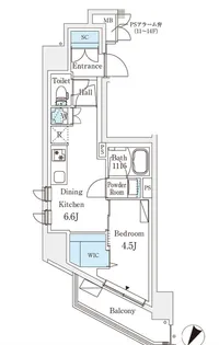 ロイジェント駒込六義園【10階】の間取り