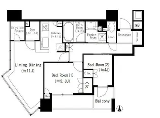 パークタワー北浜【508号室】の間取り