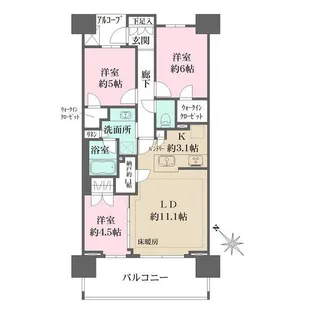ザ・パークハウス船堀【6階】の間取り