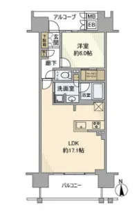 シエリア大阪天神橋【3F号室】の間取り