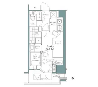 パークアクシスうつぼ公園【608号室】の間取り