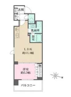 プライムアーバン菊川【5階】の間取り