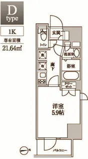 レジディア中延Ⅱ【11階】の間取り