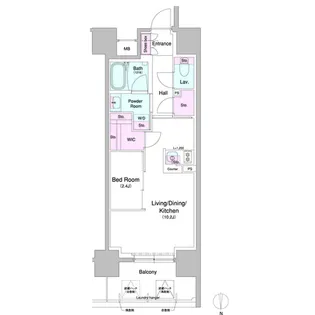 コンフォリア・リヴ北久宝寺Q【8階】の間取り
