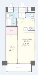プラシード新町【5階】の間取り