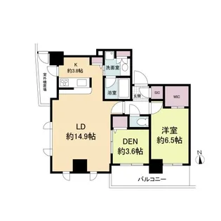 クロスレジデンス大阪新町【17階】の間取り
