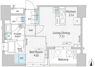グランシエル南青山【8階】の間取り